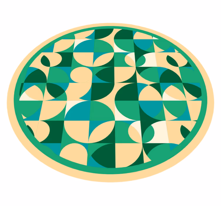 Covor verde circular de design verde - TenStickers