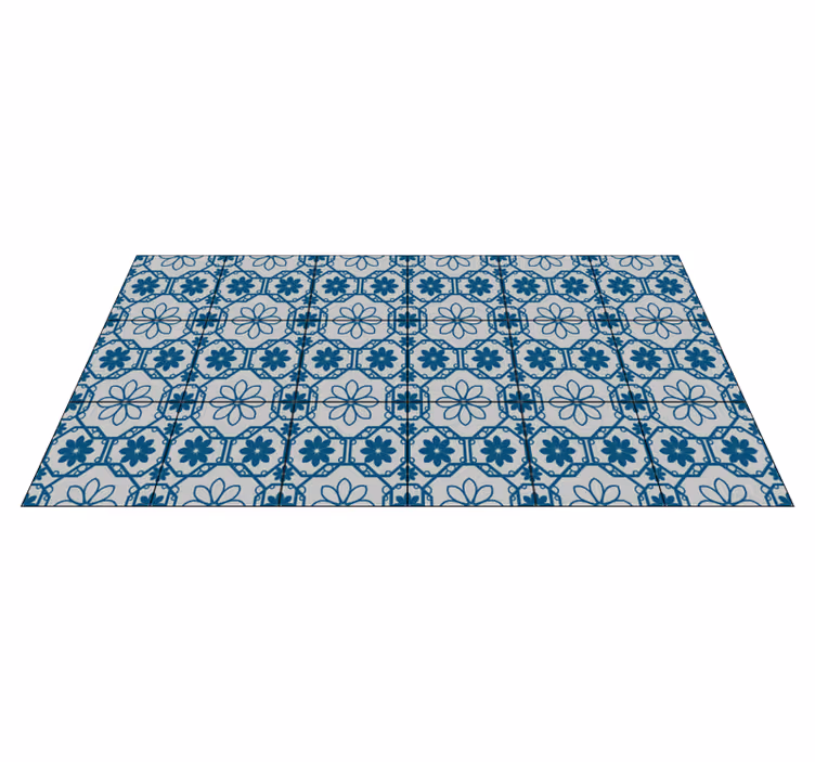 Covor vinil efect de țiglă mozaic floral - TenStickers