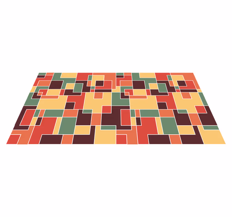 Covor de vinil geometric abstract colorat - TenStickers
