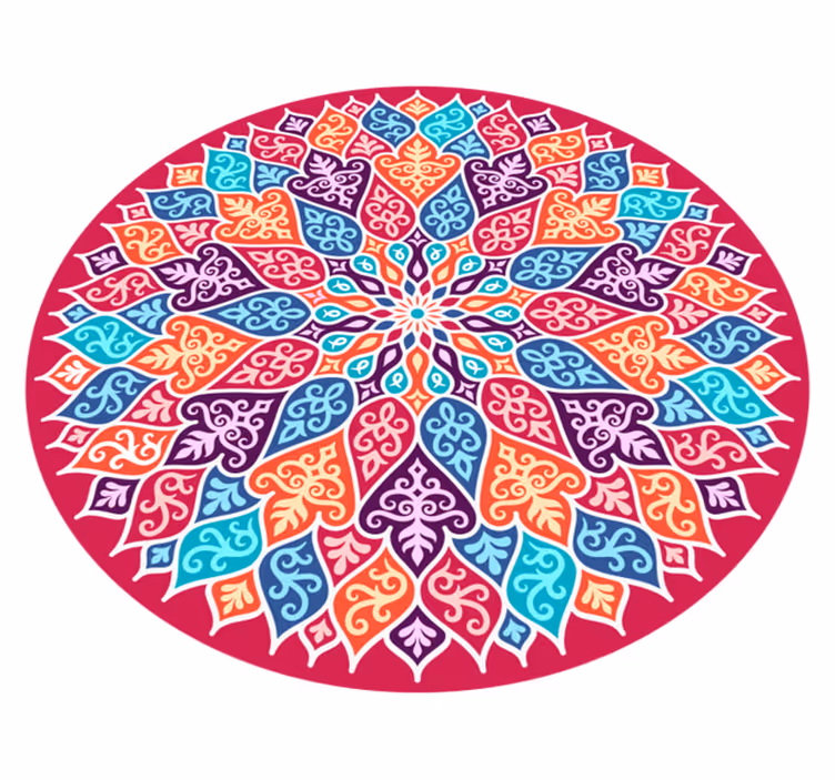 Covor vinil mandala motiv mandala colorat - TenStickers