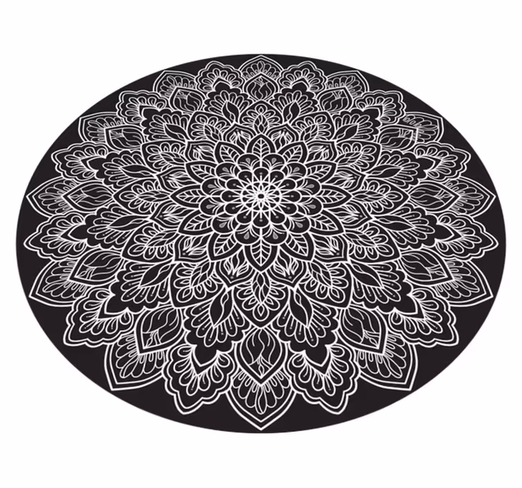 Covor vinil mandala concept monocrom elegant - TenStickers