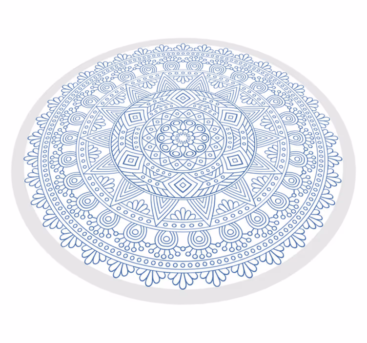 Covor vinil mandala motiv albastru complex - TenStickers