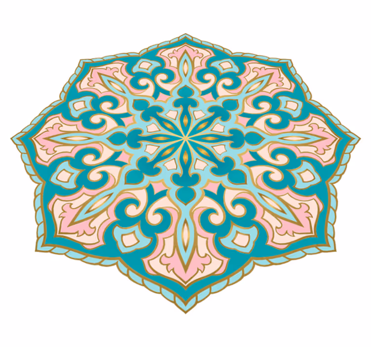 Covor de vinil mozaic medalion inspirat de mandale - TenStickers