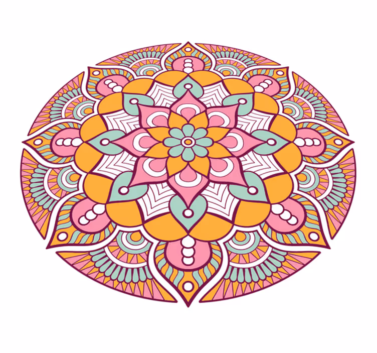 Covor vinil mandala concept floral plin de viață - TenStickers