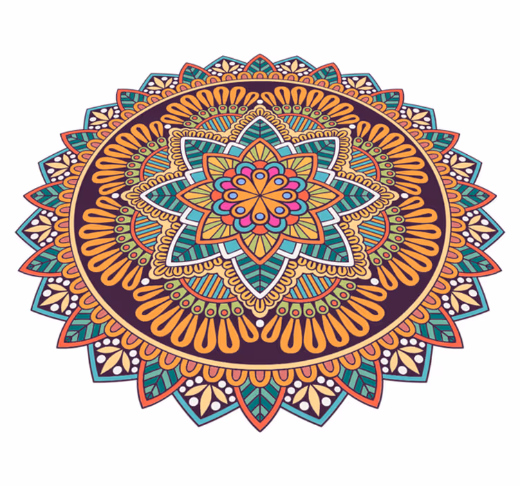 Covor colorat mandala floare mandala vinil - TenStickers