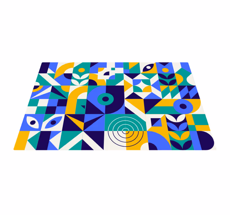 Covor de vinil geometric cu modele geometrice vii - TenStickers