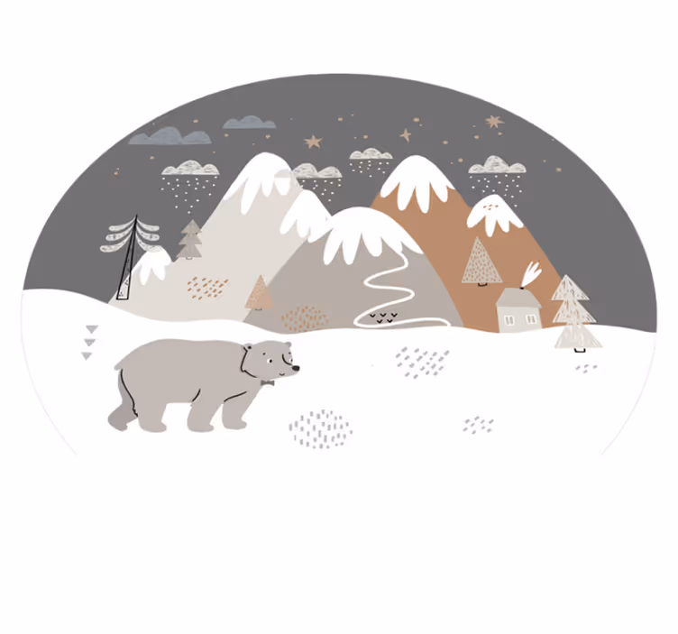 Covor de vinil pentru copii loc de joacă pentru ursul polar - TenStickers