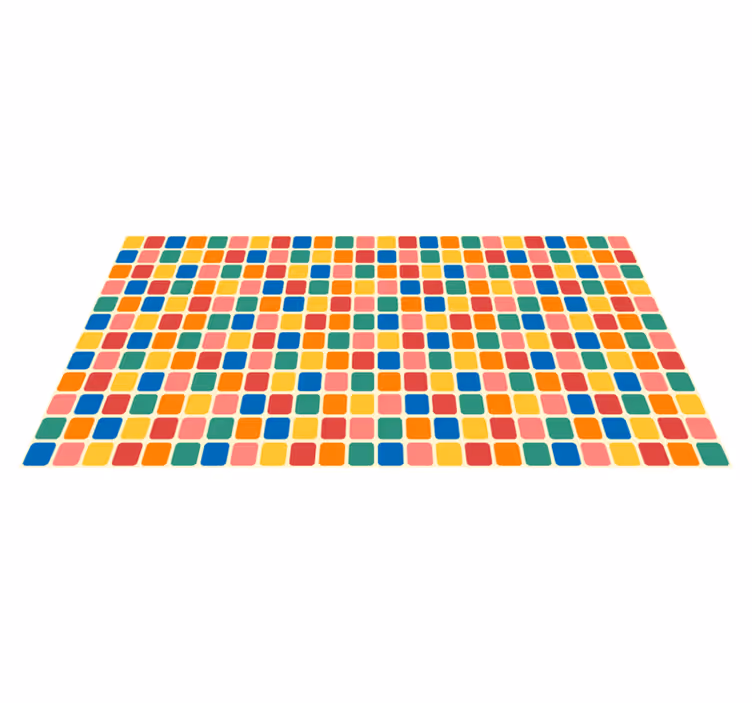 Covoare geometrice din vinil cu pătrate din plăci colorate - TenStickers