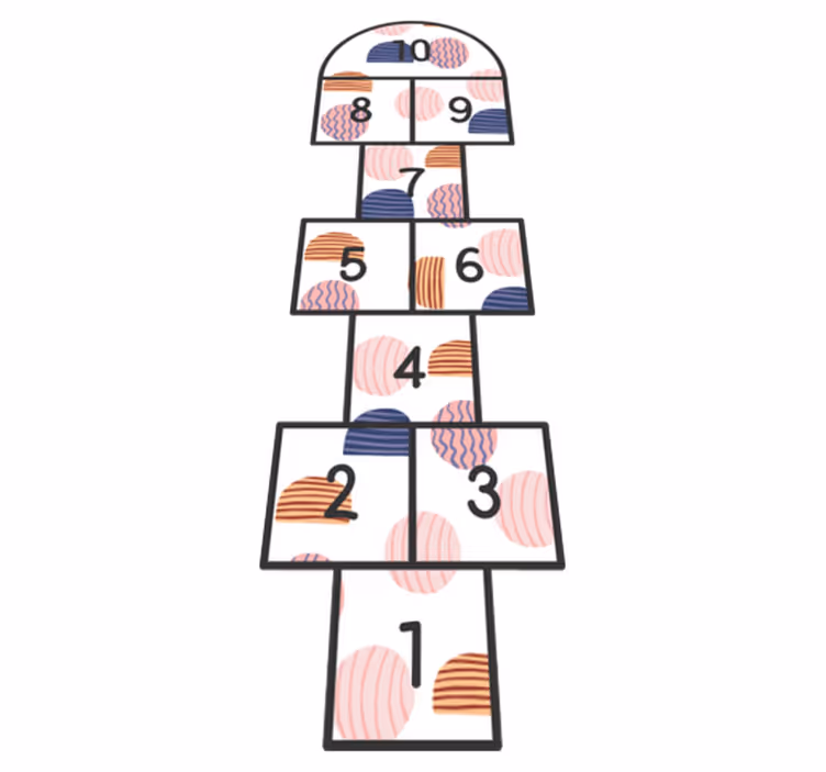 Covor vinil alfabet numere de hopscotch - TenStickers