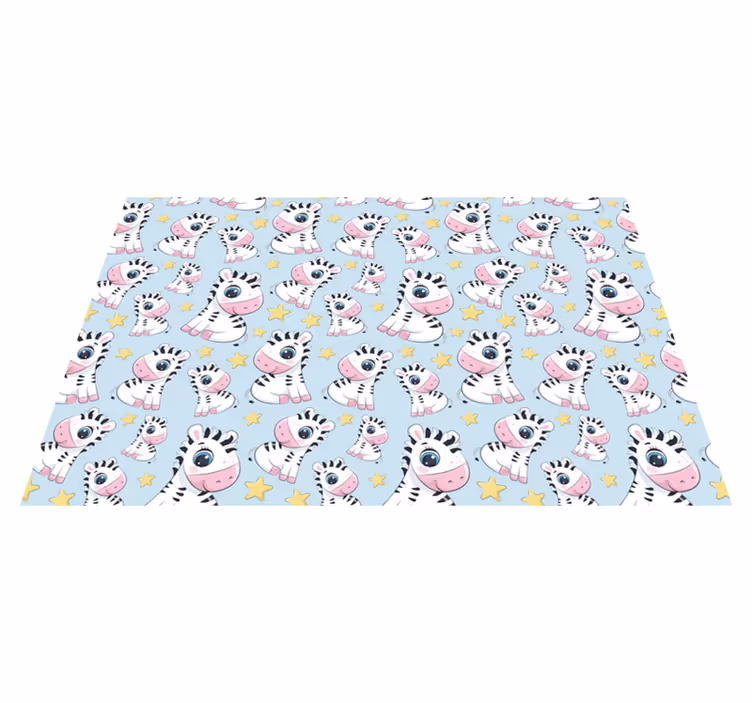 Covor drăguț din vinil pentru copii zebra și stele - TenStickers