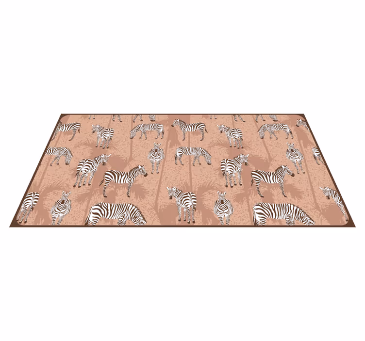 Covor vinil print animalier model de turmă de zebre - TenStickers