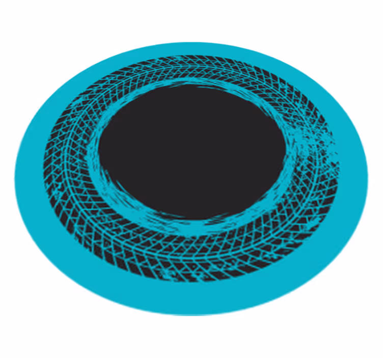 Covor vinil vărgat vârtej circular turcoaz - TenStickers