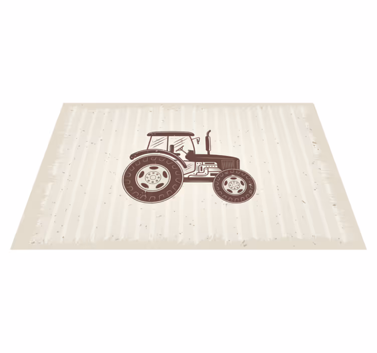 Covor de vinil texturat reprezentare tractor rustic - TenStickers