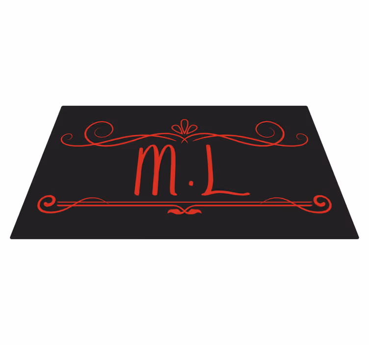 Design negru și roșu cu covor modern inițial - TenStickers