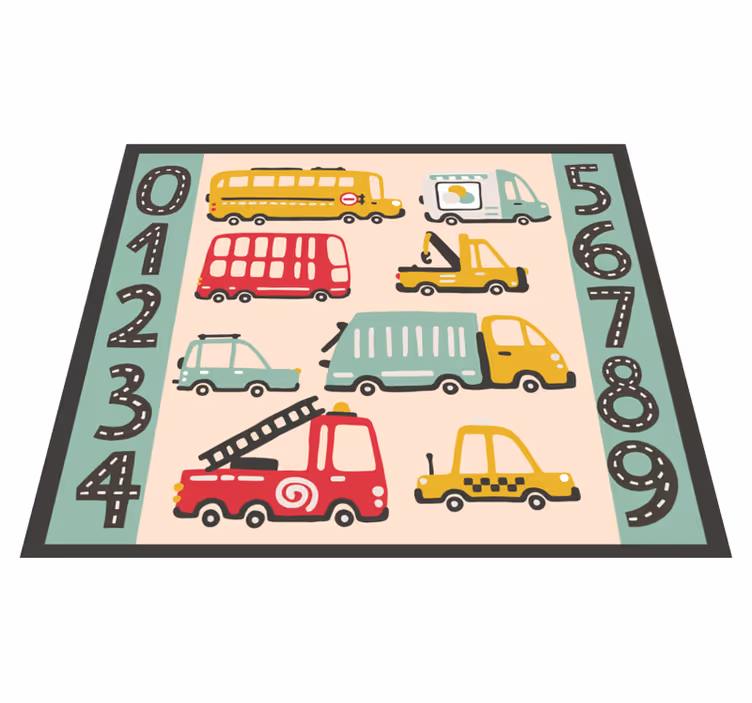 Covor de vinil pentru copii distracție cu vehicule - TenStickers