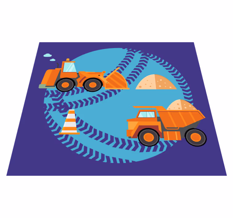 Covor de vinil pentru copii zona de joaca de constructii - TenStickers