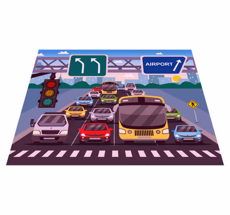 Covor de vinil drumuri timpul de joacă în trafic - TenStickers