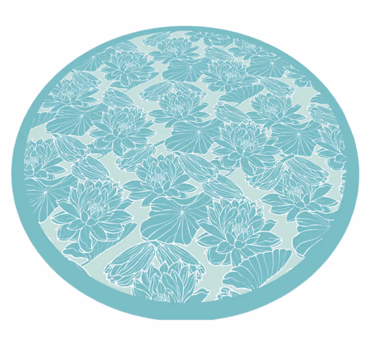 Covor vinil flori și plante cerc cu motive florale - TenStickers