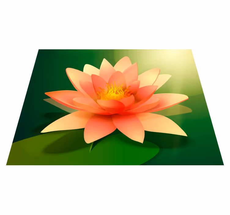 Covor vinil flori și plante lotus înflorit - TenStickers