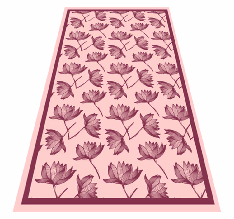 Covor lotus roz nuanțe florale din vinil - TenStickers