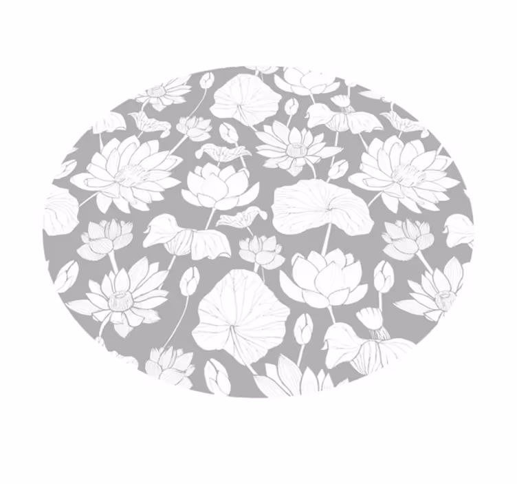 Covor vinil flori și plante monocrom floral - TenStickers