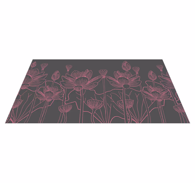 Covor vinil flori și plante schiță de contur florală - TenStickers