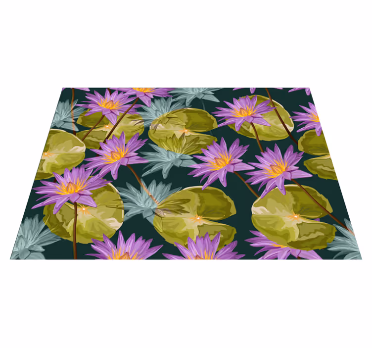 Covor vinil flori și plante nuferi botanici - TenStickers