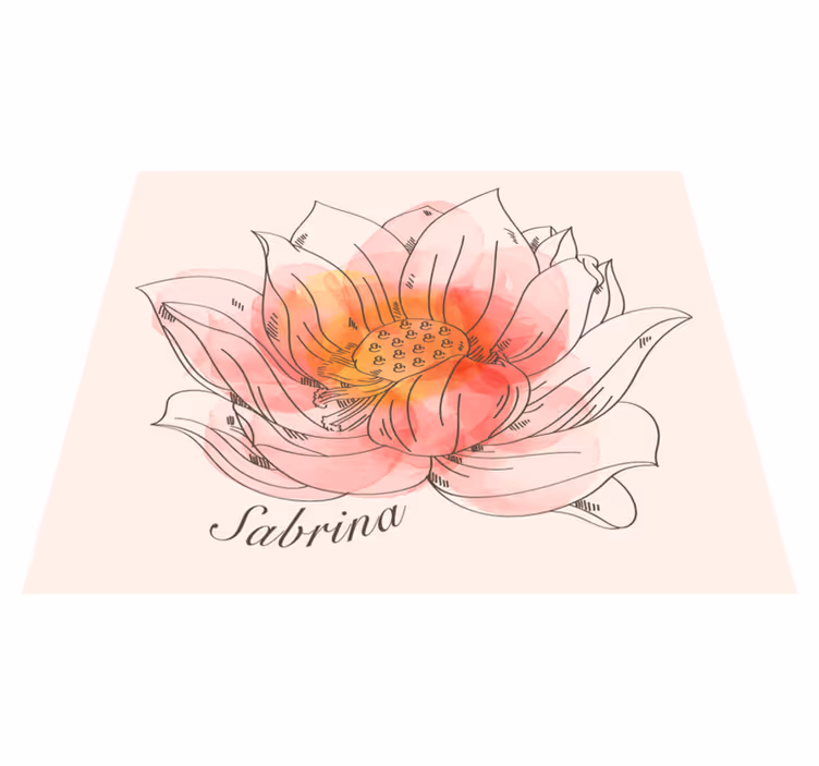 Covor de vinil cu nome lotus personalizabil - TenStickers