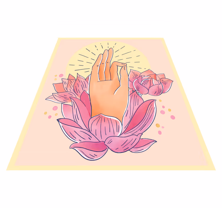 Covor vinil mandala ilustrare a florilor spirituale - TenStickers