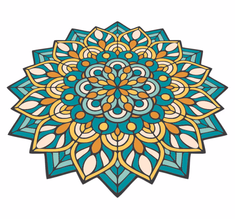 Covor mandala verde și portocaliu mandala - TenStickers
