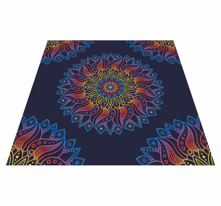 Covor de vinil de culoare viu mandala - TenStickers