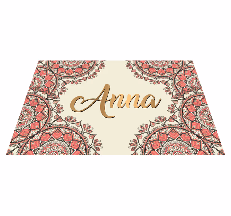 Covor de vinil cu nome mandala personalizata - TenStickers