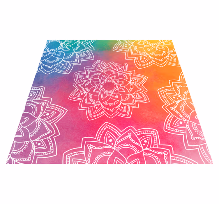 Covor vinil mandala model roșu colorat - TenStickers