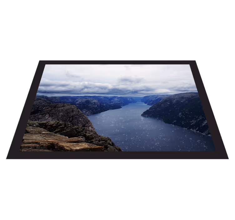 Covor norvegian fiord albastru apă natură vinil - TenStickers