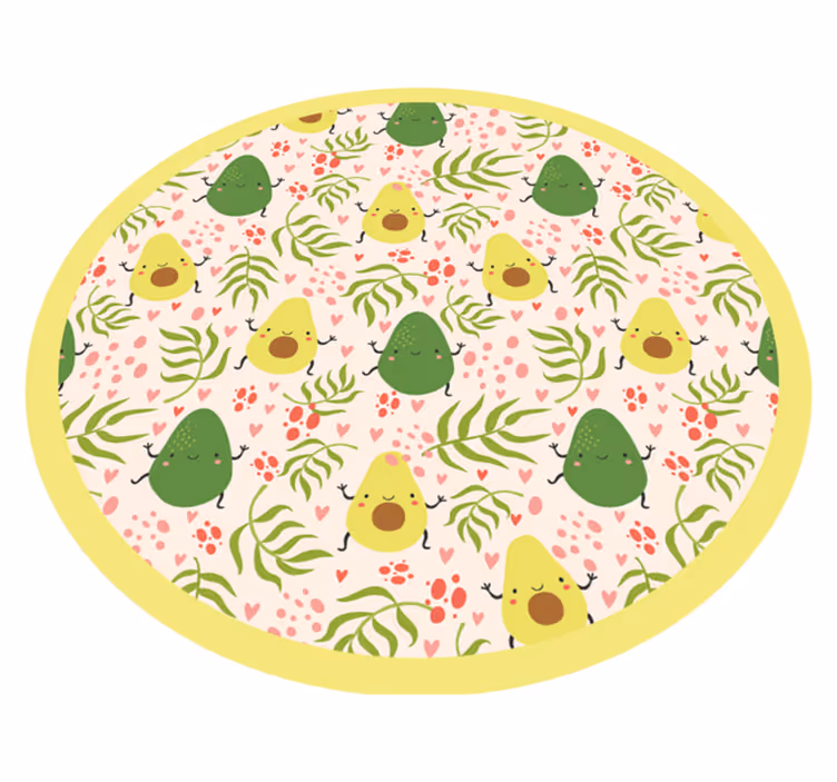 Alții covor de vinil model distractiv de avocado - TenStickers