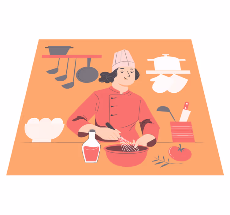Gresie de bucătărie cu desene animate bucătărie - TenStickers