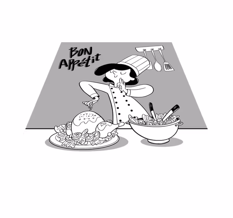 Bucătar desen animat ascuțit faianță cuțit - TenStickers