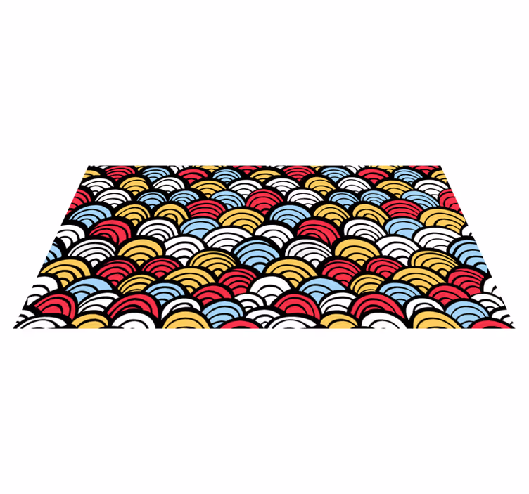 Covor de vinil geometric semicercuri colorate - TenStickers