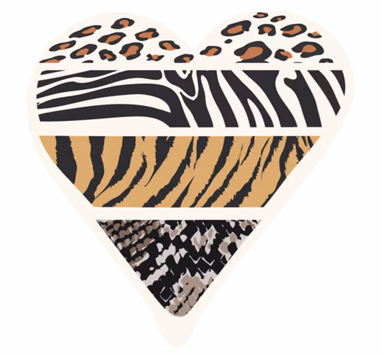 Covor cu imprimeu animal cu inimă cu imprimeu animal - TenStickers