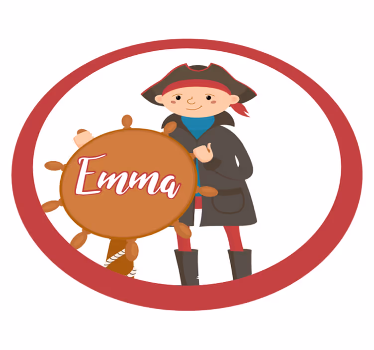 Covor de vinil cu nome pirat personalizabil - TenStickers