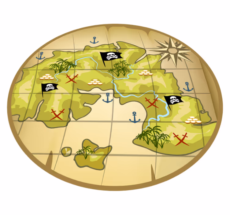 Covor de vinil pentru harta comorilor piratilor - TenStickers