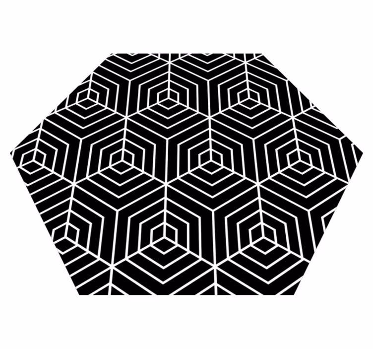 Covor de vinil geometric labirint hexagonal - TenStickers