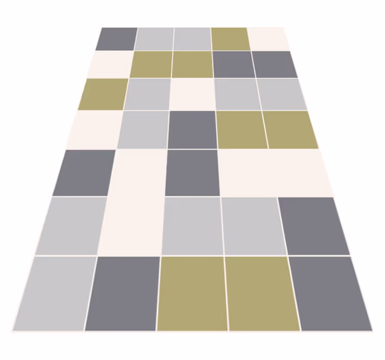 Covoare geometrice moderne gri și galben - TenStickers