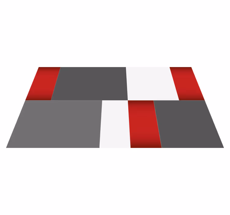 Covoare geometrice de țiglă roșie, albă și gri - TenStickers