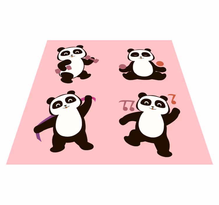 Covor de vinil pentru copii motiv pentru dansul panda - TenStickers