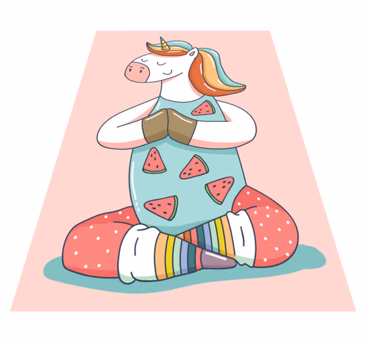 Alții covor de vinil unicorn meditativ - TenStickers