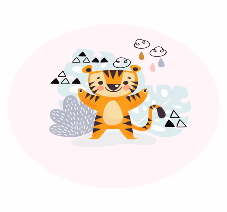 Covor de vinil pepiniere tigru vesel - TenStickers