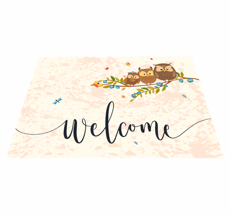 Covor vinil animal grafică bufnițe primitoare - TenStickers
