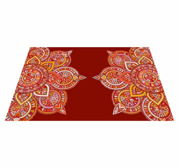 Covor etilic mandala din vinil rosu - TenStickers