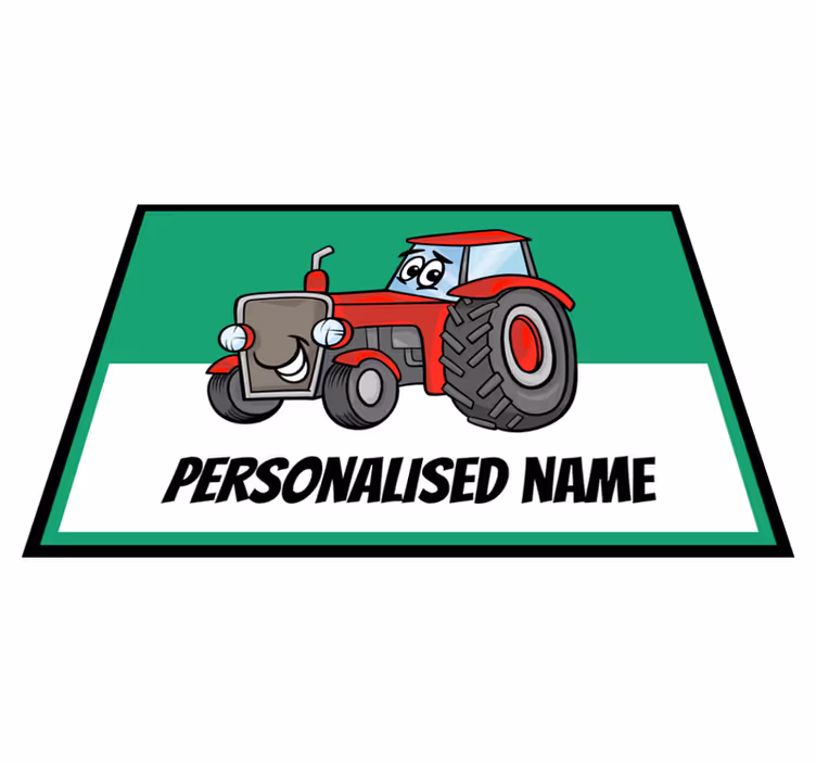 Tractor roșu personalizat covor personalizat - TenStickers